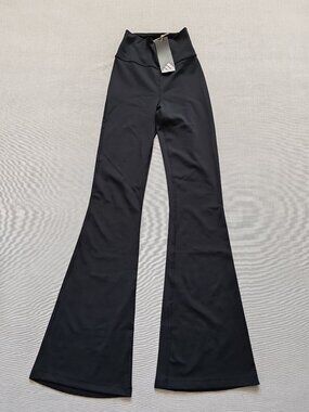 Adidas All Me Essentials Flare Leggings Black XS NWT JP4770 ClimaCool High Rise